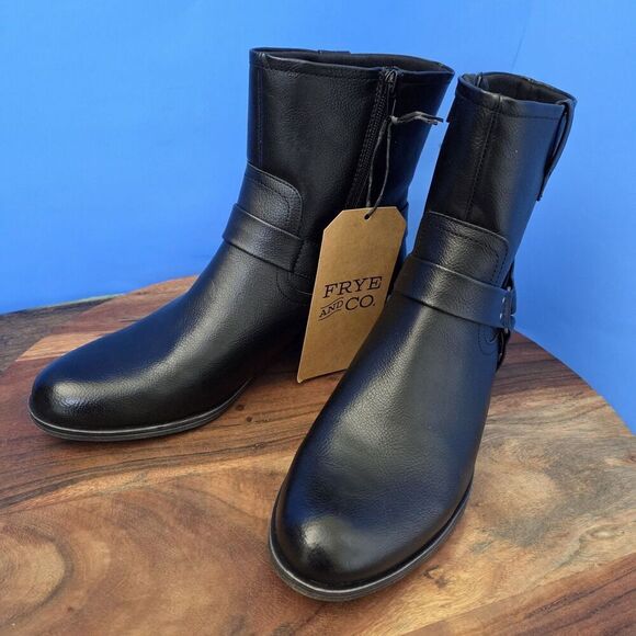 Frye and Co Elodie Moto Boot Black Stacked Heel Cushioned Women's 11M NWT - Picture 13 of 13